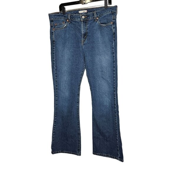 Levi's 515 Boot Cut‎ Jeans Women's Size 14 Mid-Rise Classic Blue Denim 5-Pocket - Picture 1 of 12